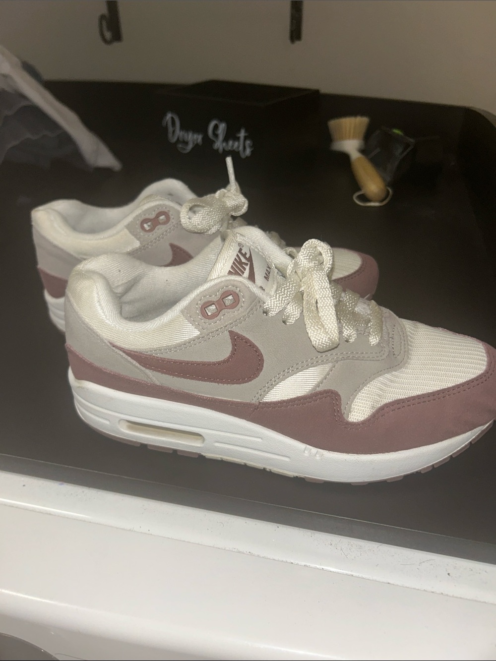 Nike Women’s Air Max 1 Sneakers - White & Mauve Pink